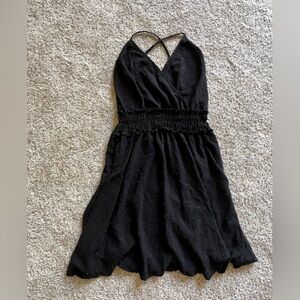 Women’s black polka dot mini dress | Size M